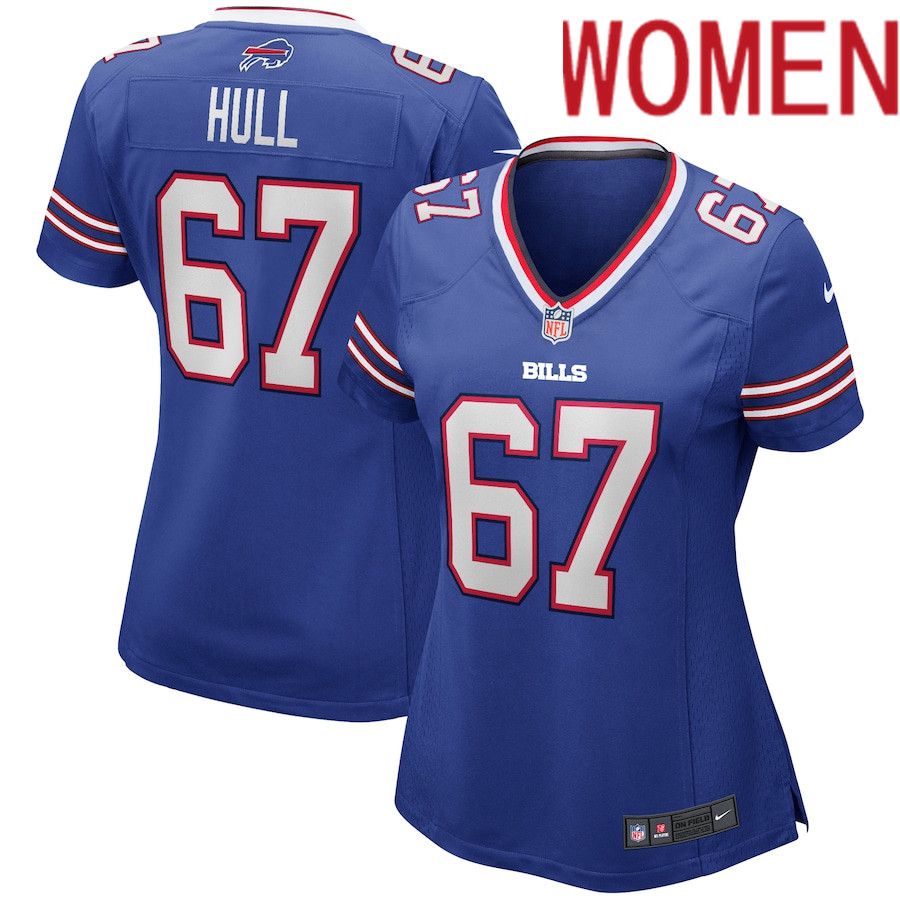 Women Buffalo Bills 67 Kent Hull Nike Royal Game Retired Player NFL Jersey